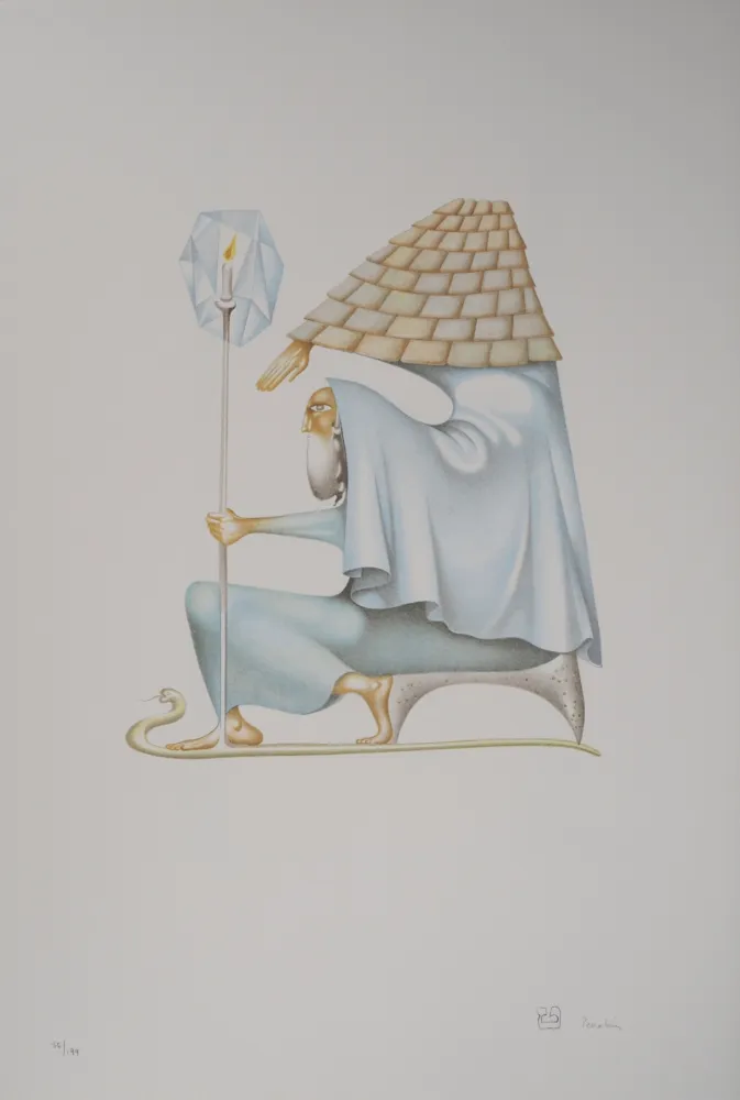 石版画 Pérahim - L'Alphabet Hébreu : le conseil du sage