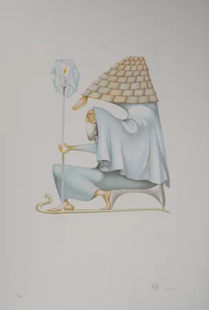 石版画 Pérahim - L'Alphabet Hébreu : le conseil du sage