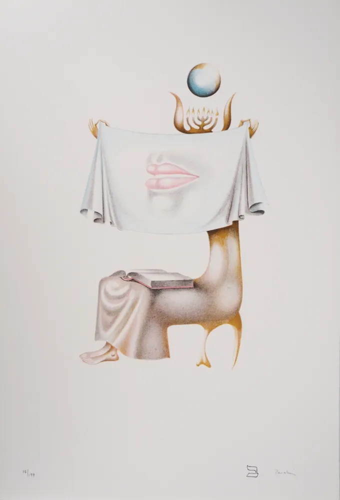 石版画 Pérahim - L'Alphabet Hébreu : Lecture sacrée