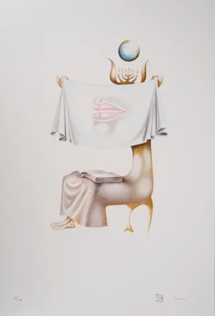 石版画 Pérahim - L'Alphabet Hébreu : Lecture sacrée