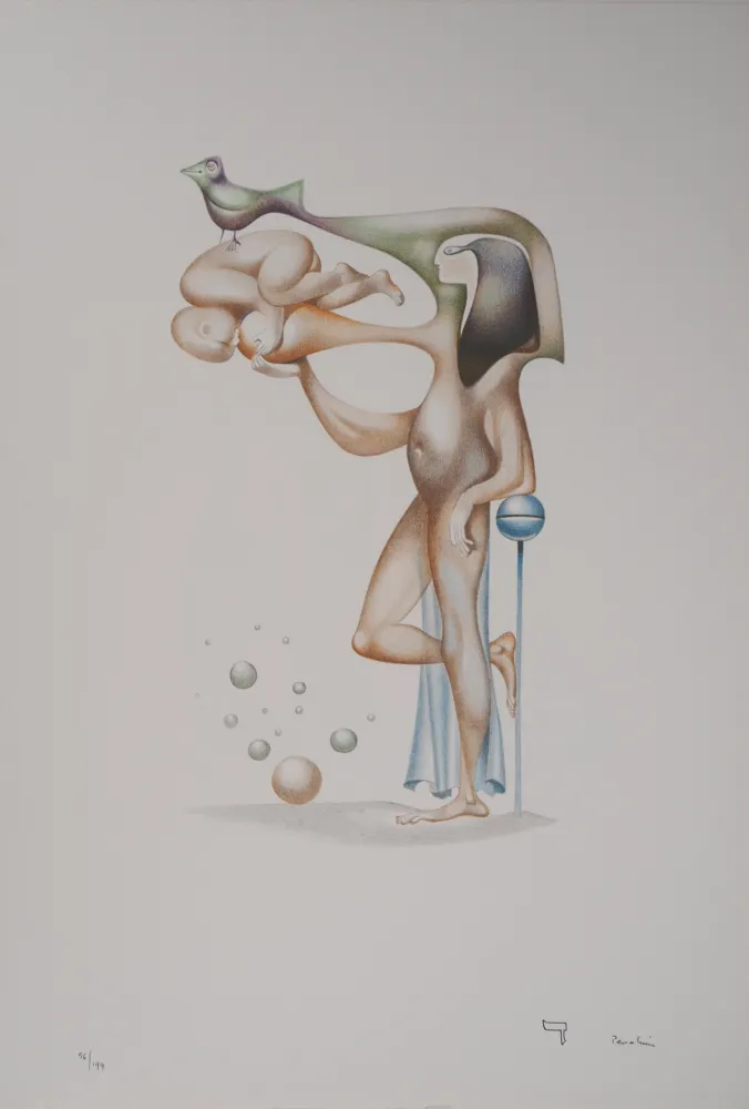 石版画 Pérahim - L'Alphabet Hébreu : Maternité Egyptienne