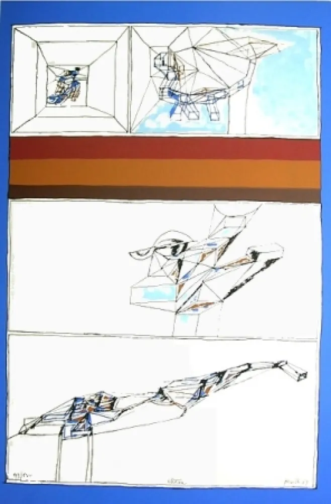 石版画 Perilli - Aktion