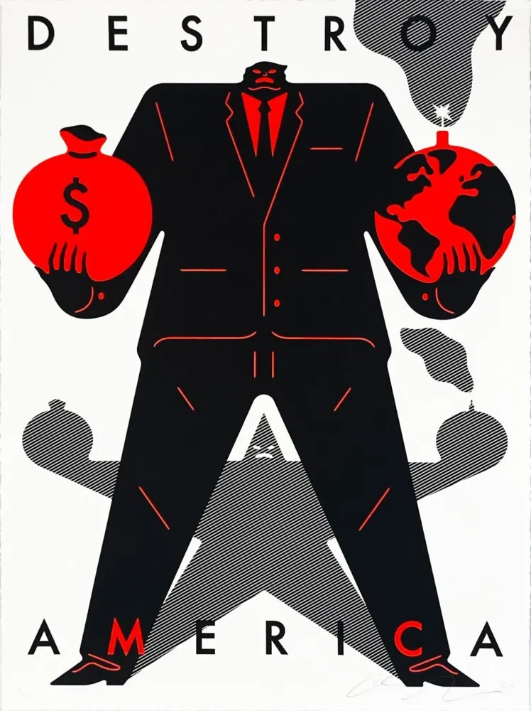 丝网印刷 Peterson - Destroy America (White)