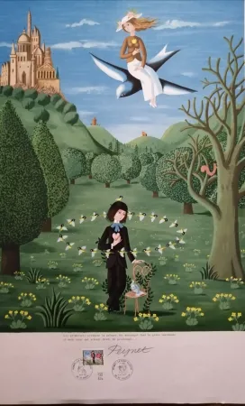 石版画 Peynet - La Saint Valentin - Les Primevères