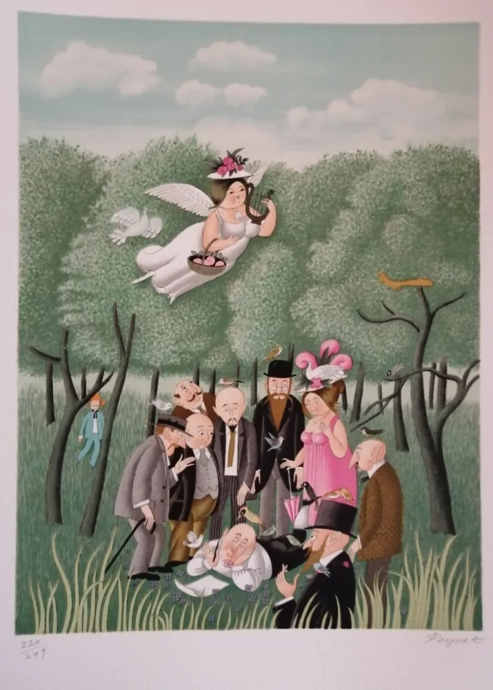 石版画 Peynet - Le Sous Préfet aux champs