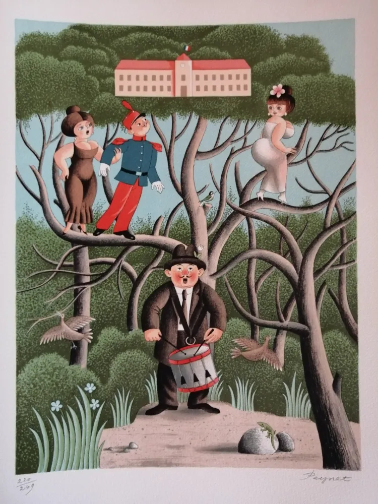 石版画 Peynet - Nostalgie de Caserne