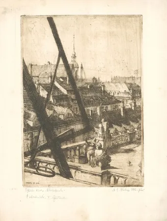 蚀刻版画 Philipp - Blick durchs Atelierfenster