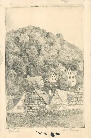 版画 Philipp - Fränk.  Dorf Eggloffstein
