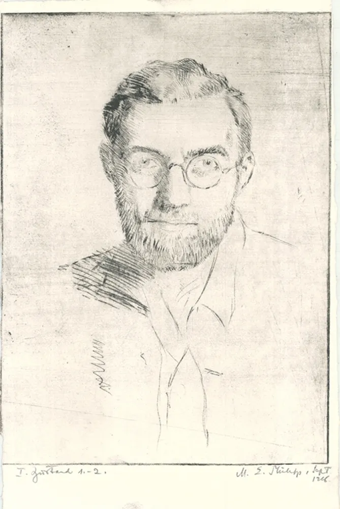 蚀刻版画 Philipp - Selbstbildnis