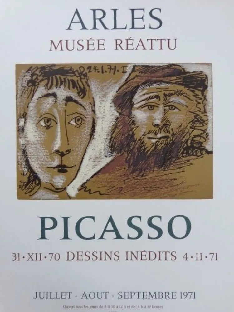 海报 Picasso - 31-XII-70 DESSINS INEDITS 4-11-71