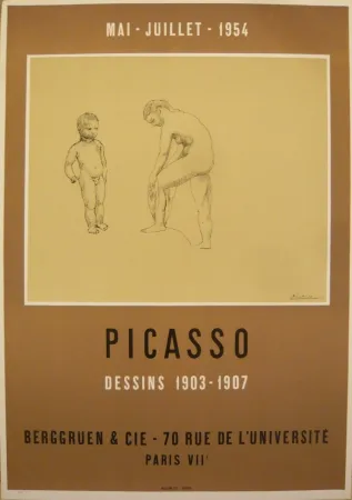 海报 Picasso - Affiche exposition dessins 1903-1907 galerie Berggruen