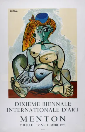 石版画 Picasso (After) - Dixième Biennale Internationale d'Art, Menton, 1974