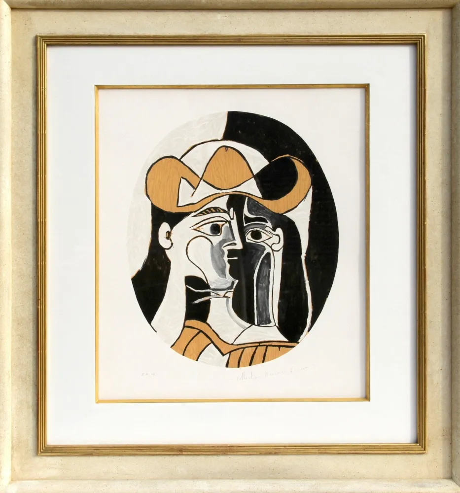 石版画 Picasso (After) - Femme au Chapeau