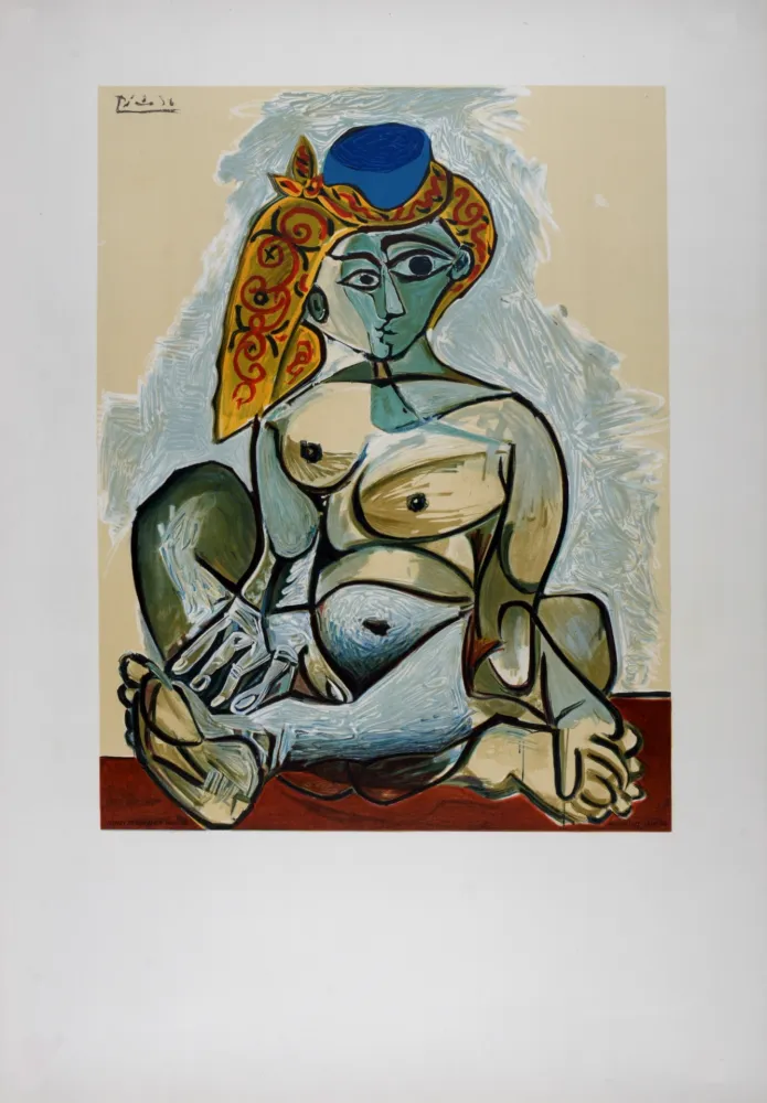 石版画 Picasso (After) - Femme nue au bonnet turc, 1974