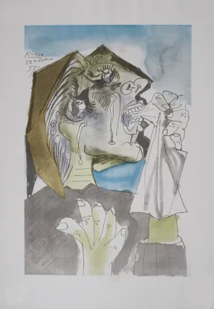 石版画 Picasso (After) - Femme qui pleure, 1946