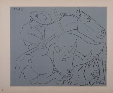 油毡版画 Picasso (After) - La pique cassée, 1962