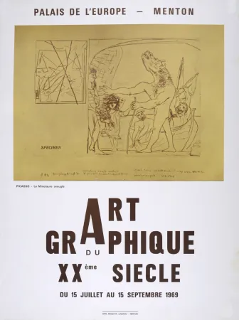 胶版印刷 Picasso (After) - Le Minautore aveugle - Art Graphique du XXème siècle, 1969