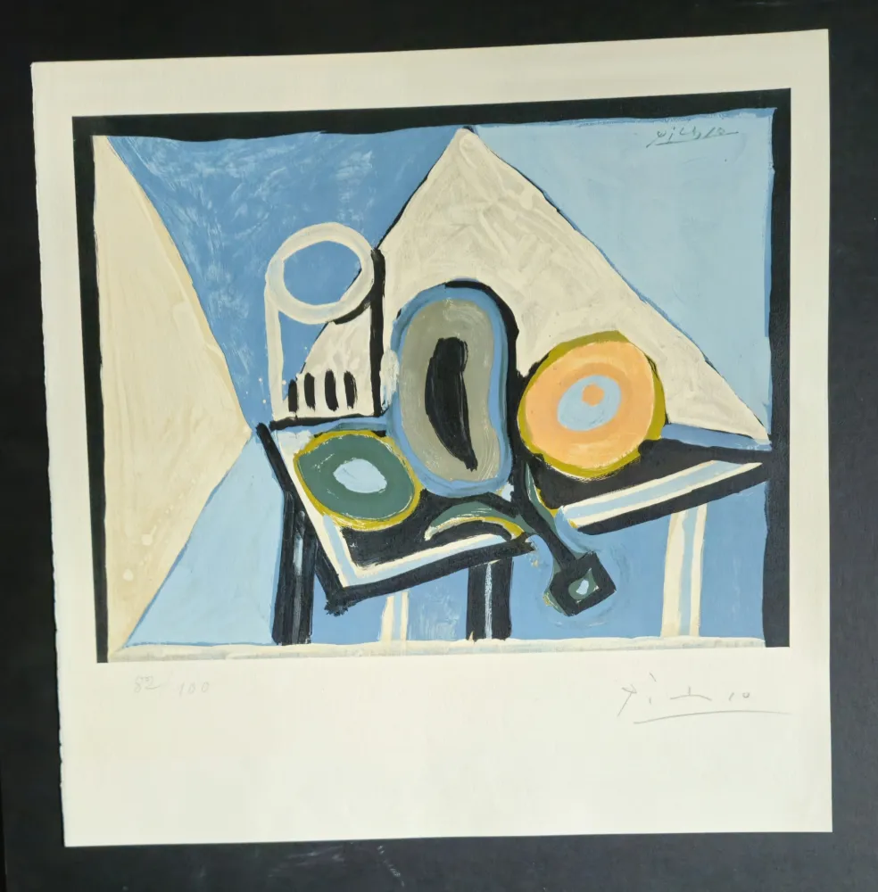 石版画 Picasso (After) -  Nature morte a  l’aubergine