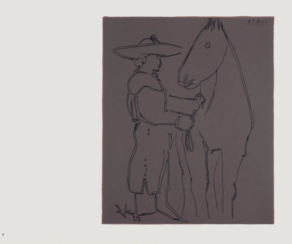 油毡版画 Picasso (After) - Picador et cheval, 1962