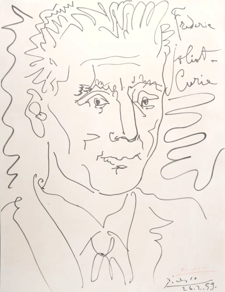 石版画 Picasso (After) - Portrait de Frédéric Joliot-Curie, 1959