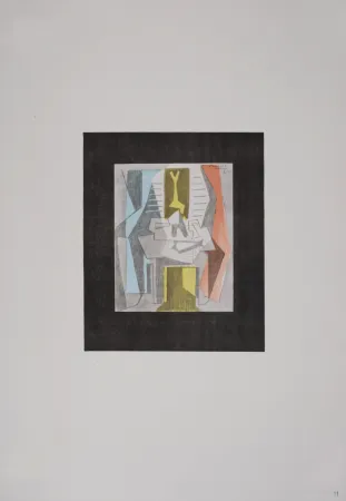 石版画 Picasso (After) - Table devant une fenêtre, 1946