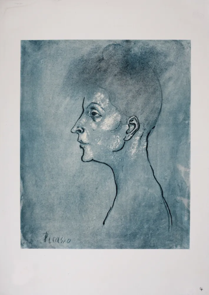 石版画 Picasso (After) - Tête de femme, 1946