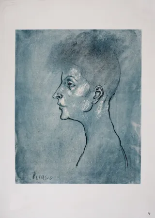 石版画 Picasso (After) - Tête de femme, 1946