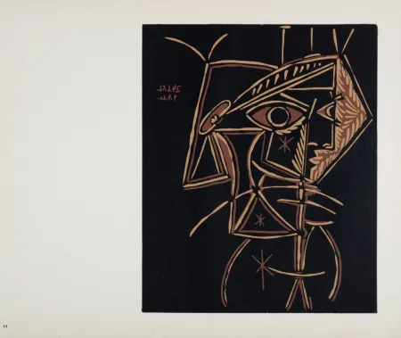 油毡版画 Picasso (After) - Tête de femme, 1962