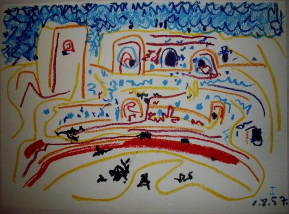 石版画 Picasso (After) - TOROS Y TOREROS