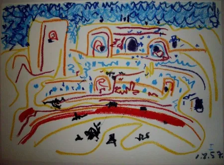 石版画 Picasso (After) - TOROS Y TOREROS