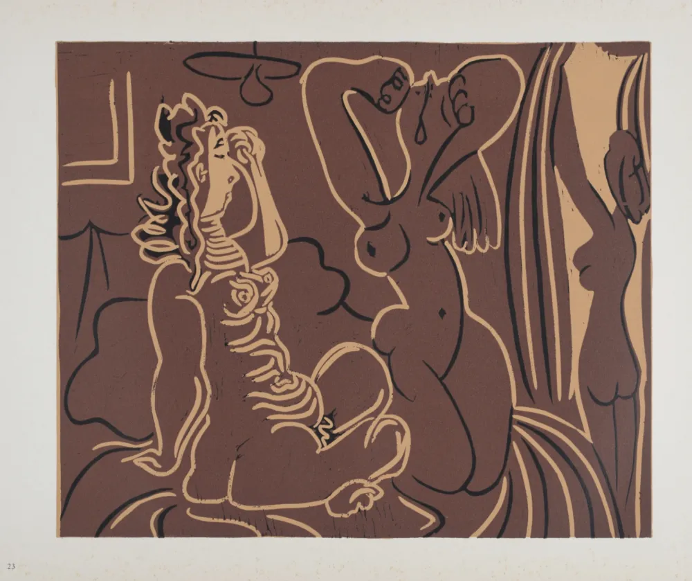 油毡版画 Picasso (After) - Trois femmes, 1962