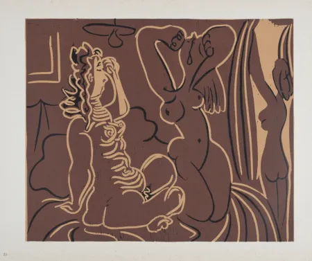 油毡版画 Picasso (After) - Trois femmes, 1962