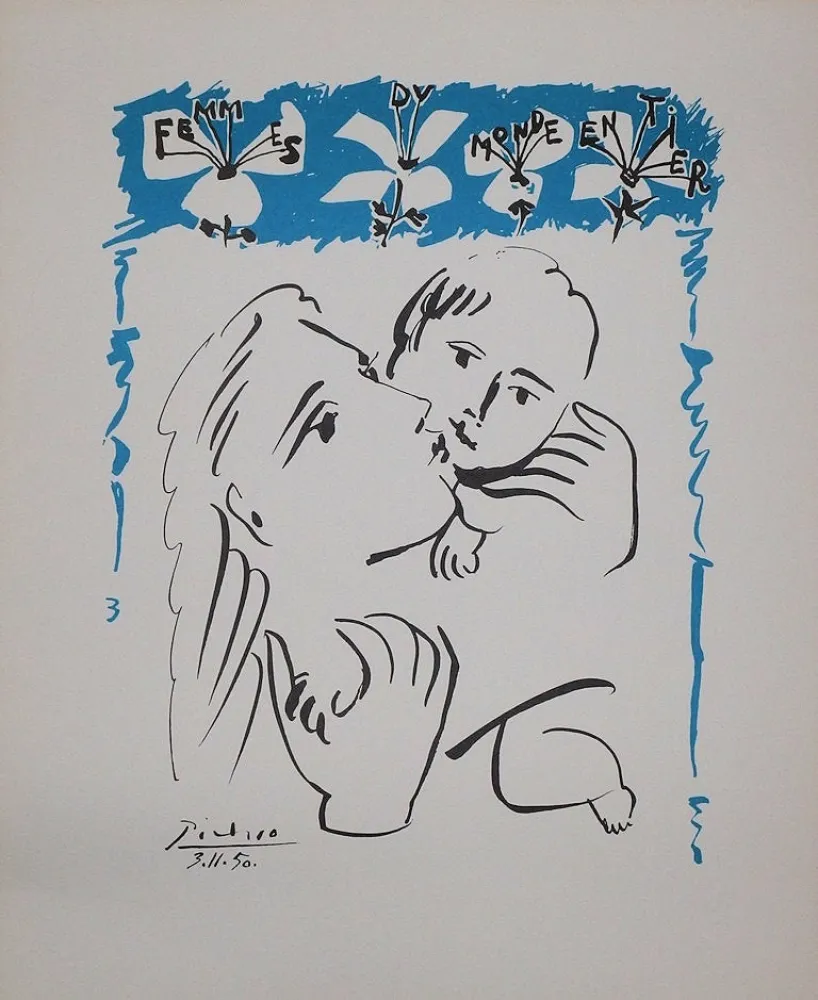 石版画 Picasso - Amour maternel
