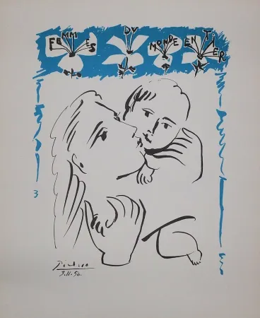 石版画 Picasso - Amour maternel