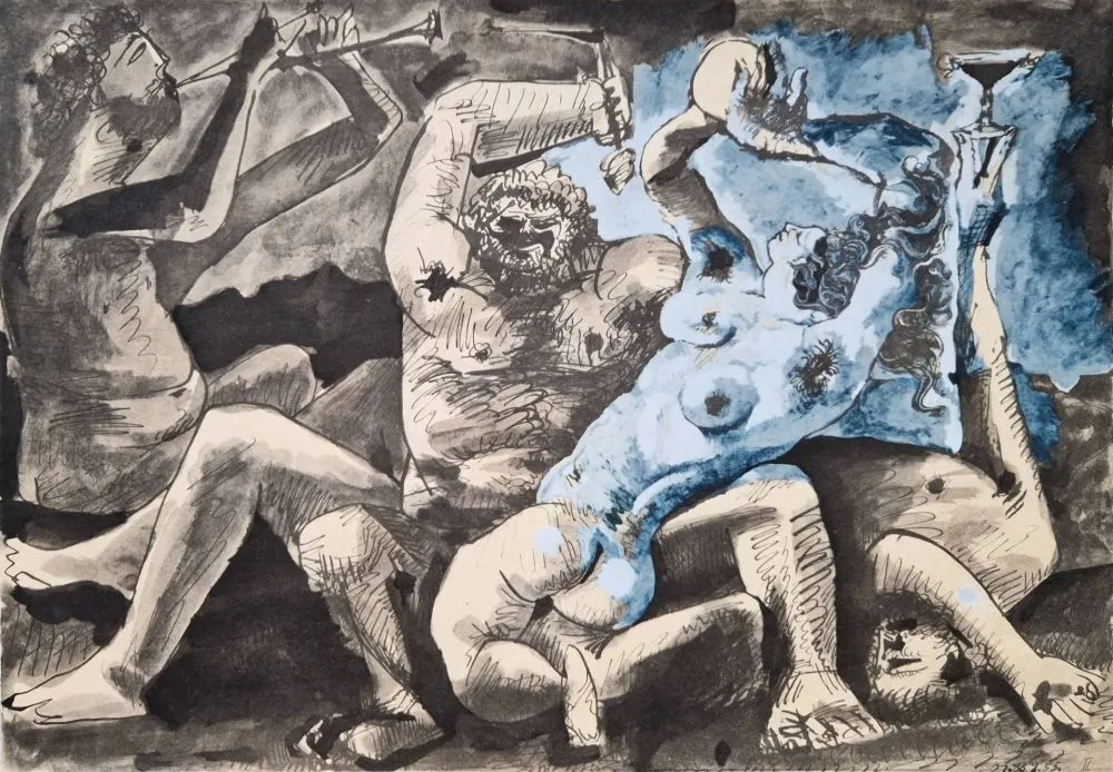 镂版印刷 Picasso - Bacchanale