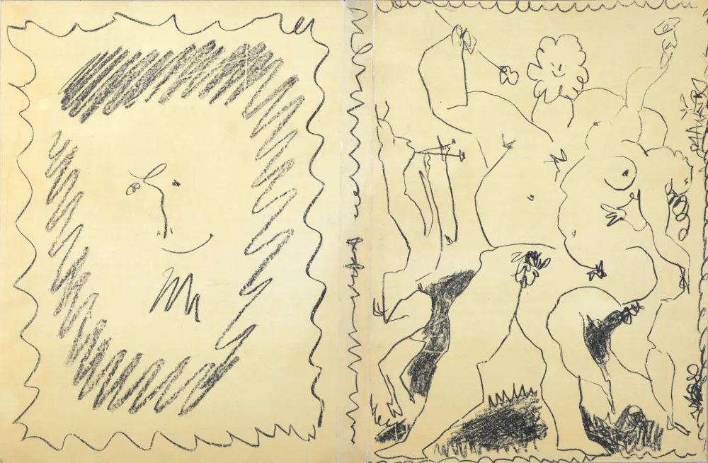 石版画 Picasso - Bacchanale & Satyre, 1956