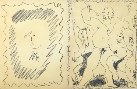 石版画 Picasso - Bacchanale & Satyre, 1956