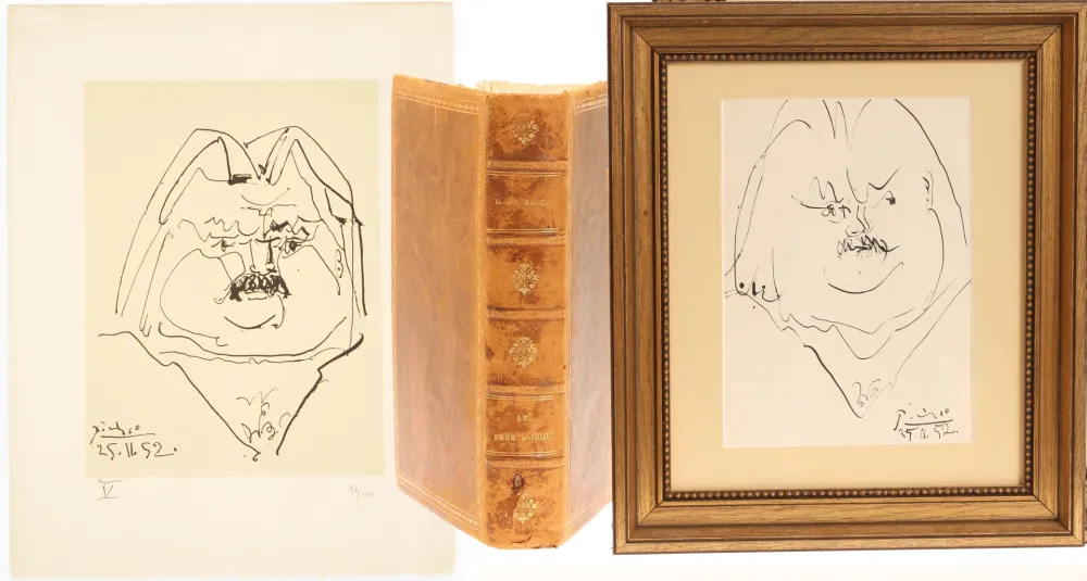 石版画 Picasso - Balzac frontispice /plate number V and book