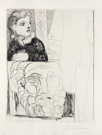 版画 Picasso - Bonne dans l'atelier de sculpture