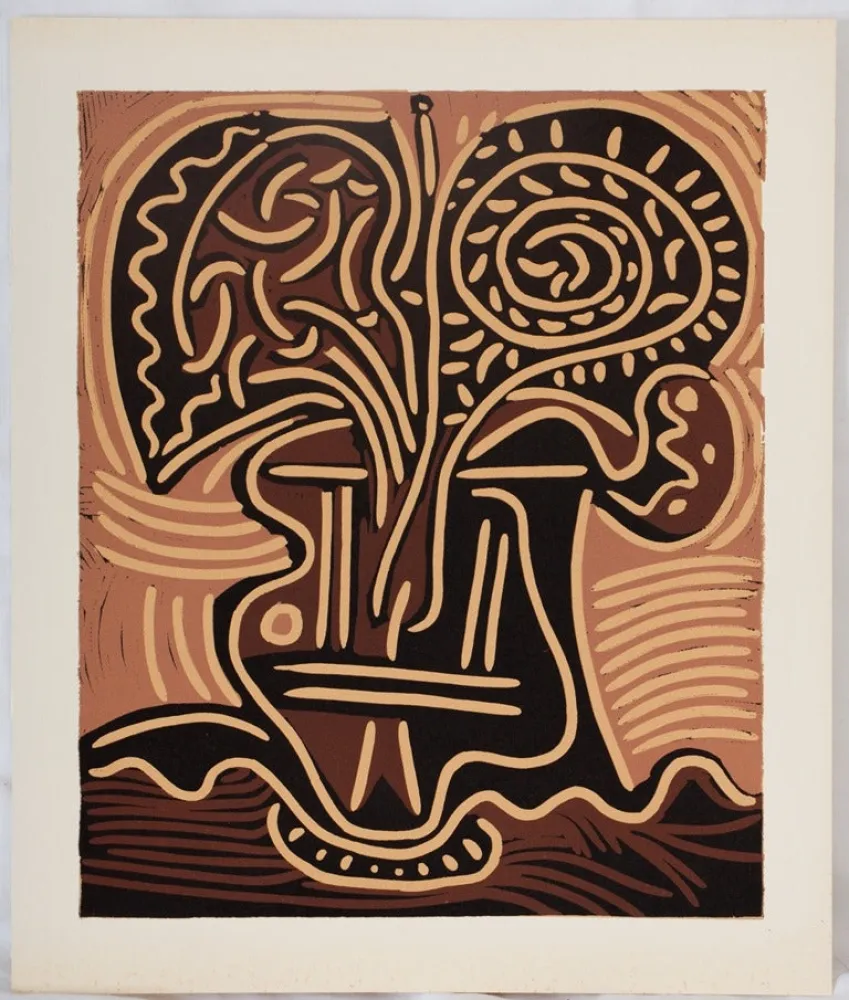 油毡版画 Picasso - Bouquet de fleurs