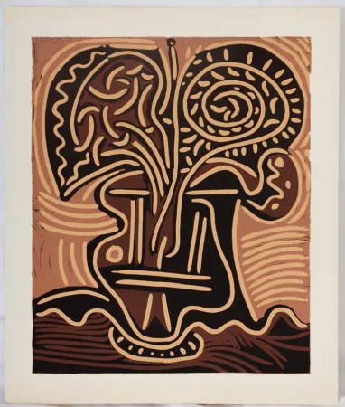 油毡版画 Picasso - Bouquet de fleurs