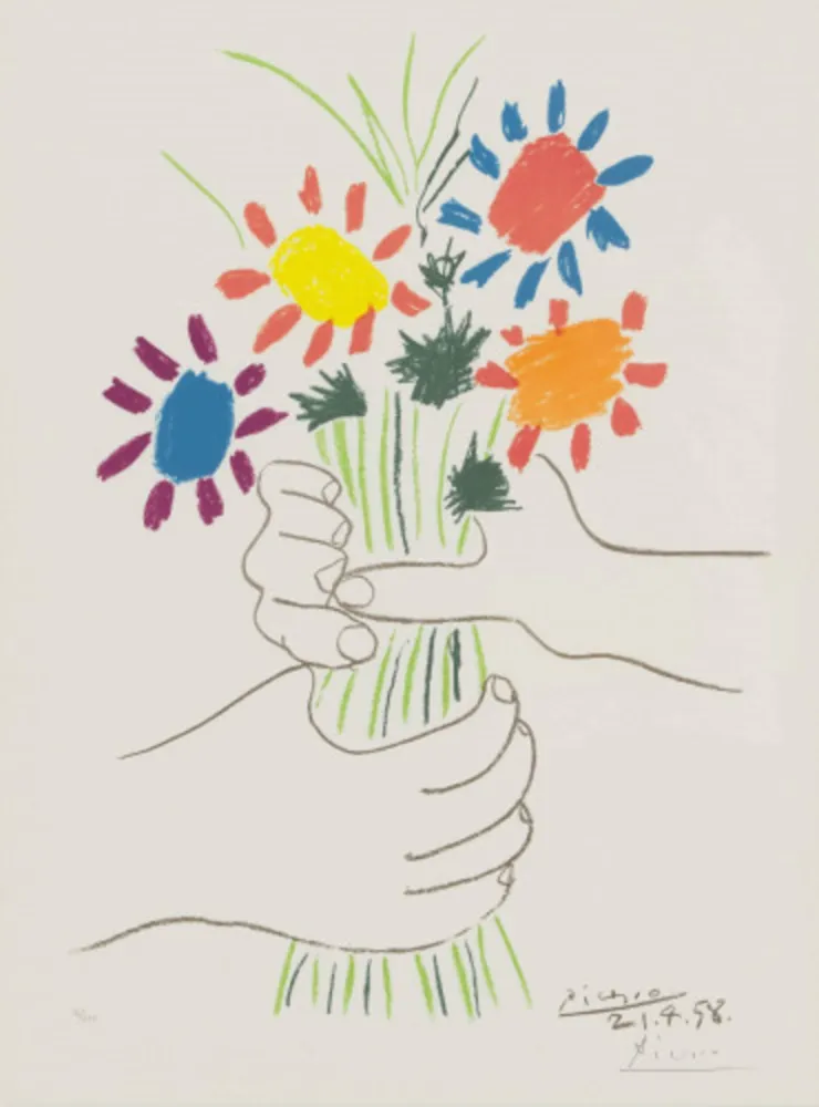 胶版印刷 Picasso - Bouquet de fleurs