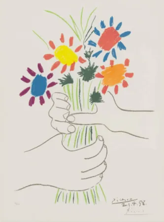 胶版印刷 Picasso - Bouquet de fleurs