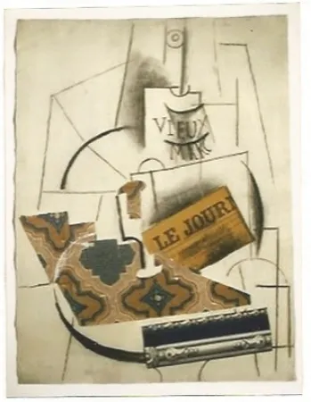 石版画 Picasso - Bouteille de Vieux Marc