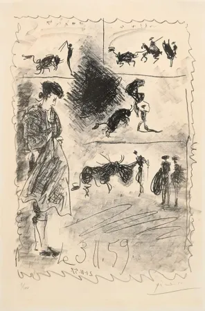 石版画 Picasso - Bullfighting scene