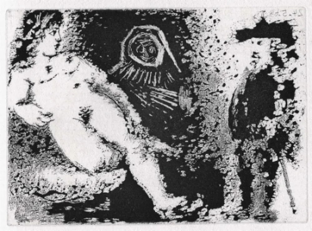 飞尘腐蚀法 Picasso - Célestine, Fille et vieux client