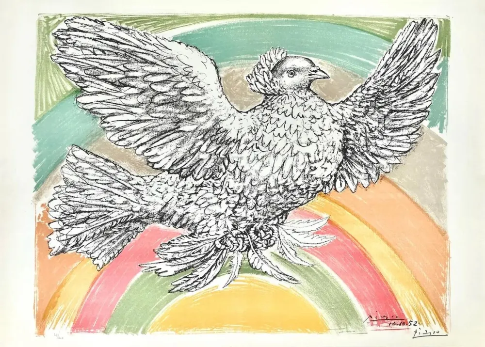 石版画 Picasso - Colombe volant