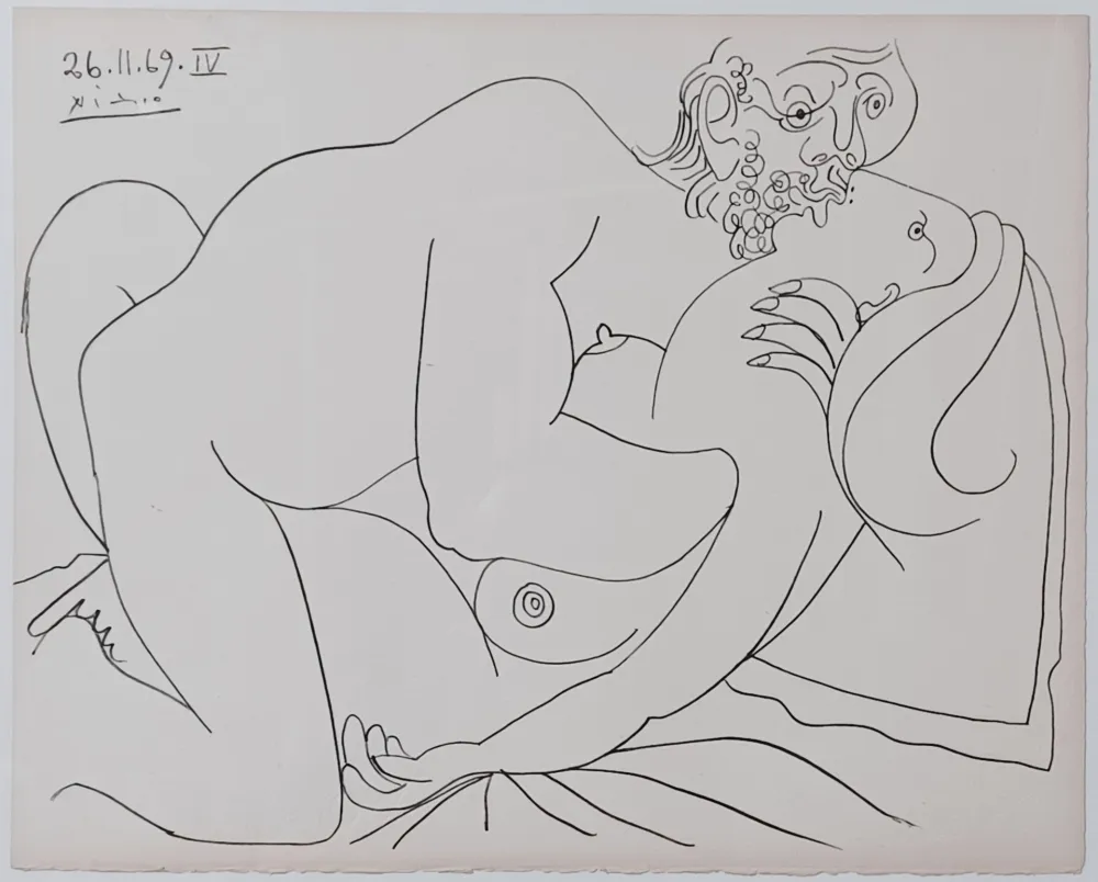 石版画 Picasso - Coppie e nudi femminili IV