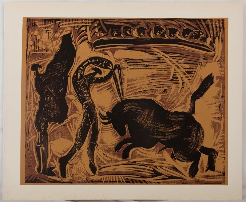 油毡版画 Picasso - Corrida, les banderilles