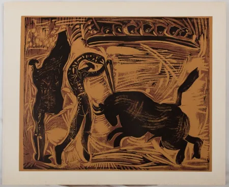油毡版画 Picasso - Corrida, les banderilles